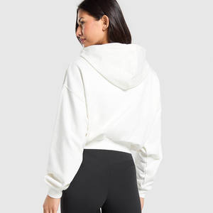 Prix d'usine doux blanc goutte épaule femmes sweat à capuche surdimensionné Top vente Anti-rides et respirant sweats à capuche vierges pour les femmes - Product Image 1