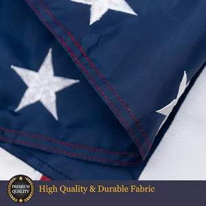 Drapeaux de fanion en polyester pour extérieur 1,5x5 pieds, petites plis, guirlandes de drapeaux américains pour étoiles brodées, 250e anniversaire - Product Image 3