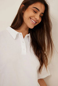 Col polo Col Épaule tombante Boxy Fit T-shirt court uni de qualité supérieure super doux et respirant T-shirts avec logo personnalisé - Product Image 4