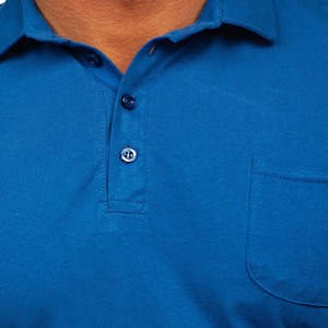 Camiseta Polo de Algodón Azul para Hombre al por Mayor - Product Image 4