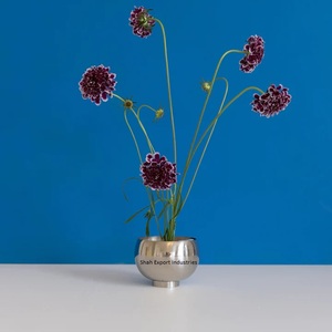 Florero redondo de plata antigua, cuenco de Metal decorativo con diseño costero para Decoración de mesa de hogar y Hotel hecha de hierro - Product Image 2