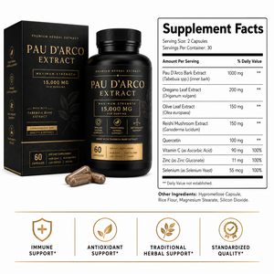 Estratto Avanzato di Pau D'Arco 15000mg Complesso con Estratto di Reishi e Foglie d'Olivo <span class=keywords><strong>Integratore</strong></span> Antiossidante Botanico ODM - Product Image 6