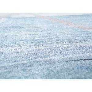 Tapis en laine et soie noué à la main Freedom Manchaha bleu 9x12 rectangulaire, motifs abstraits de patchwork pour couloir, pour usage domestique Lub-6566 - Product Image 3