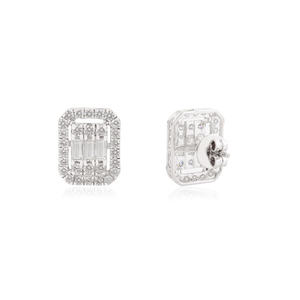 Belles nouveautés pour femmes faites à la main en diamant véritable or blanc boucles d'oreilles concepteur pierre de naissance fournisseur de bijoux - Product Image 5