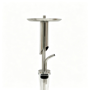 Set de Hookah de Acero Inoxidable de 58 cm, Base de Vidrio Plateada, Estilo Ruso, Pipa de Agua Shisha, Kit Completo con Manguera para Bar o Salón - Product Image 4