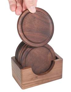 Ensemble de dessous-de-verre en bois lisse pour la protection du bureau et le style intérieur professionnel - Product Image 2