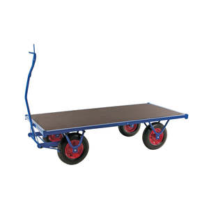 Heavy-Duty Blue Km330300 Folding <b>Platform</b> <b>Trolley</b> Four-Wheel Carrello Industrial Frame Mesh for Storage Tool OEM Customizable - Product Image 1
