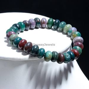 Natural Bloodstone Gemstone Healing <b>Bracelet</b> 8 mm Smooth Rondelle <b>Beads</b> <b>Bracelet</b> Balancing Protection <b>Bracelet</b> for <b>Men</b> & Women - Product Image 1