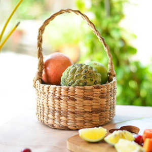 Precio al por mayor, cesta de regalo de flores de jacinto de agua para vacaciones de Navidad, cestas naturales con asas - Product Image 4