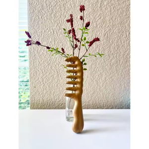 หวีไม้ไผ่ธรรมชาติแบบพกพาเป็นมิตรกับสิ่งแวดล้อมหวีซี่กว้างขนาดใหญ่สำหรับผมเปียกสำหรับใช้ในบ้าน - Product Image 2