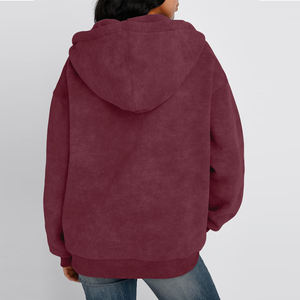 Sweat à capuche d'hiver pour femme avec logo personnalisé, 100% coton, écologique, respirant, style streetwear, taille oversize, prix raisonnable - Product Image 2