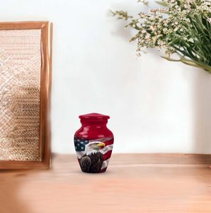 Águila con bandera urna de entierro recuerdo pequeño para cenizas cremación conmemorativa para papá urna para mamá cenizas de bebé para humanos tamaño personalizado - Product Image 4