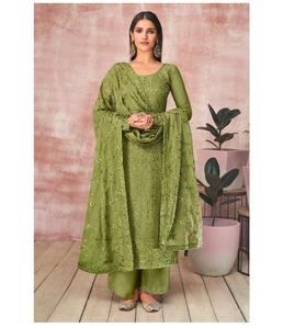 นำเสนอคอลเลกชันชุดสูท Salwar ใหม่ที่มีสีสวยผ้า Gorgette หนักงานปักที่สวยงามสีใหม่ Kurti - Product Image 1