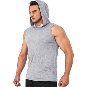 Breathable <b>Men</b> Hooded Tank Top, <b>Sleeveless</b> Workout Shirt for Fitness & Running <b>Hoodie</b>, Casual Gym Sportswear Tank - Product Image 1
