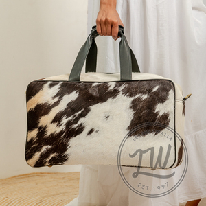 LW Custom 2024 pelo de cuero blanco y marrón genuino en bolsa de lona para mujeres y damas Premium Genuine Deal - Product Image 3