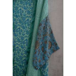 ชุดคลุมกิโมโนผ้าไหมผสมผสานลายพิมพ์อินเดีย ระบายอากาศได้ดี ไซส์พลัส ความยาวระดับเข่า ชุดนอนสั้นสำหรับผู้หญิง - Product Image 3