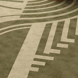 Tapis vert minimaliste fait main avec un design géométrique moderne, tapis abstrait pour la décoration de la maison, cadeau de Noël pour le salon, la chambre à coucher - Product Image 6