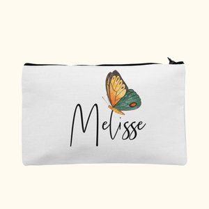 Personalized Eco-Friendly Zipper Closure <b>Makeup</b> <b>Case</b> Large Capacity Butterfly Cosmetic Bag Grandmother and Mother's Day Gift - Product Image 2
