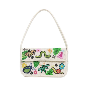 Bolso de mano de cuentas de semillas de arte indio con patrones de bordado hechos a mano, bolso de noche bordado con cuentas de semillas de glowin fashion - Product Image 2