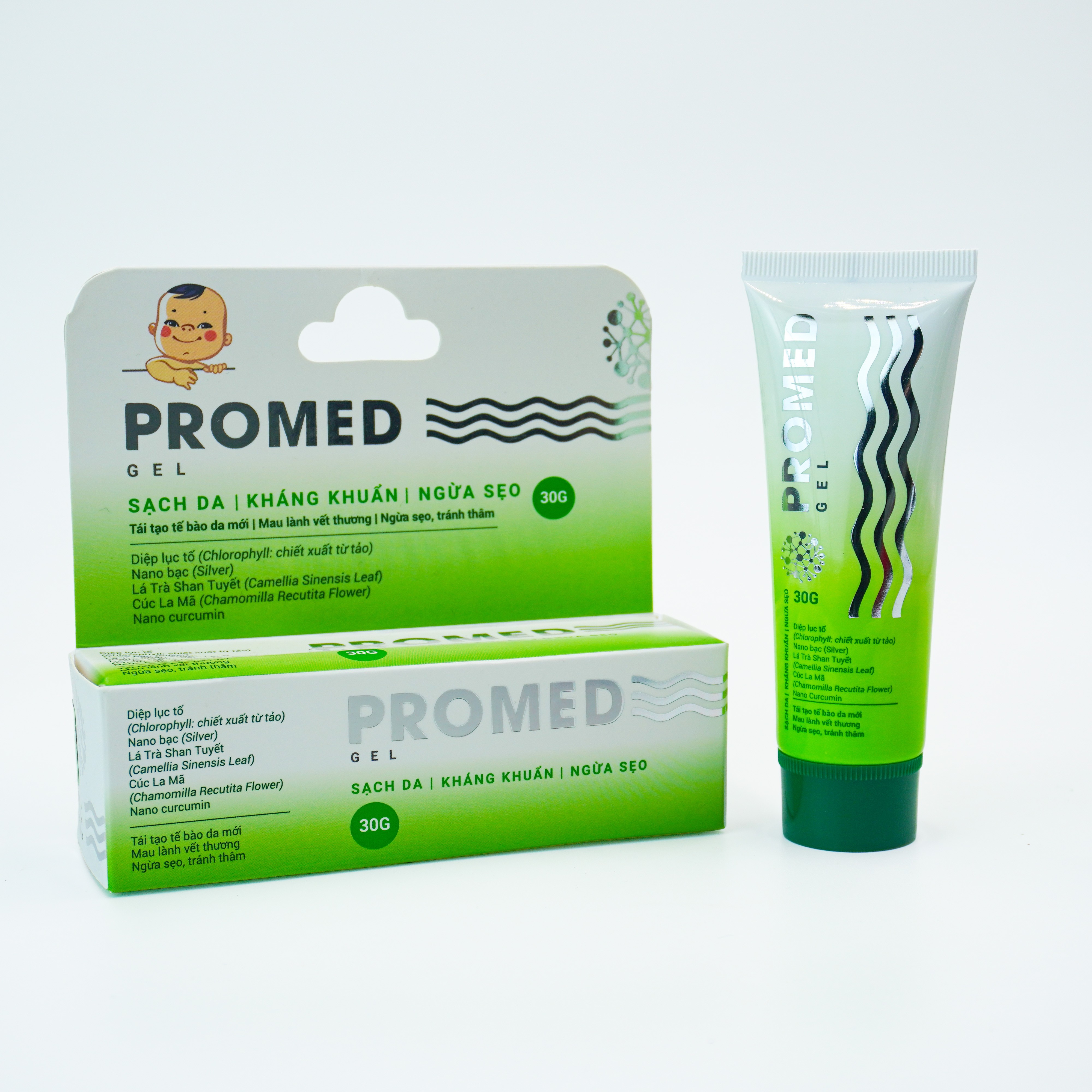 Promed Silver Ion 30ML Nano Silver Herbal Anti-Fungal Moisturizing Calming Gel Wound Care Vietnam Origin External Use ISO 3-Year