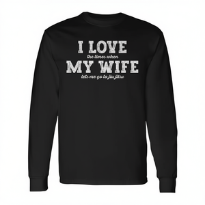 Camiseta de Manga Larga para Jiu Jitsu, con la Frase 'Me Encantan las veces en las que mi esposa me deja ir', Categoría de Productos Promocionales - Product Image 2