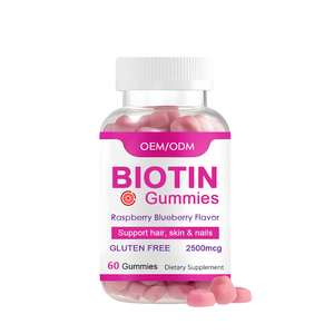 Gummies biologiques à la biotine et aux vitamines C, E, Halal, pour adultes, soutien immunitaire, croissance des cheveux, santé de la peau et des ongles, 60 unités - Product Image 1