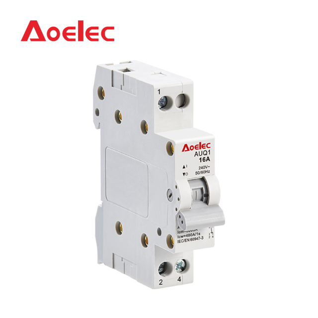 Aoelec AUQ1 Modular Changeover Switch 440VAC 40A 1P-4P IP20 PA66 Grey Enclosure Fire Resistant 10000 Cycles Pillar Terminals DIN
