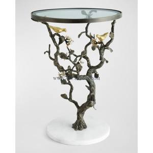 Ensemble de 2 tables basses en bambou de couleur brun foncé, forme ronde, fabrication artisanale, nouveauté, meubles pour la maison et le salon - Product Image 2