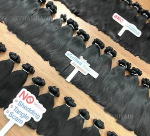 Nuevo producto sin procesar Super doble dibujado máquina trama vietnamita virgen Remy paquete sin enredos sin derramamiento humano negro - Product Image 3