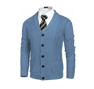 Fabricants respirants Pulls en laine pour hommes Pull col en V Tricot vintage avec tissu en laine - Product Image 1