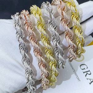 สร้อยคอโซ่ชั้นดีเครื่องประดับฮิปฮอปน้ำแข็งขนาด2มม. 4มม. 5มม. S925เพชรแล็บสีเงิน VVS Moissanite สร้อยคอโซ่เทนนิส - Product Image 1