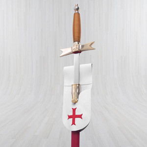 Funda para Espada Ceremonial Masónica, Regalia de Francmasonería, Caballeros Templarios, Hoja de Acero de Damasco, Mango de Latón, Espada Masónica OEM para Exhibición - Product Image 3