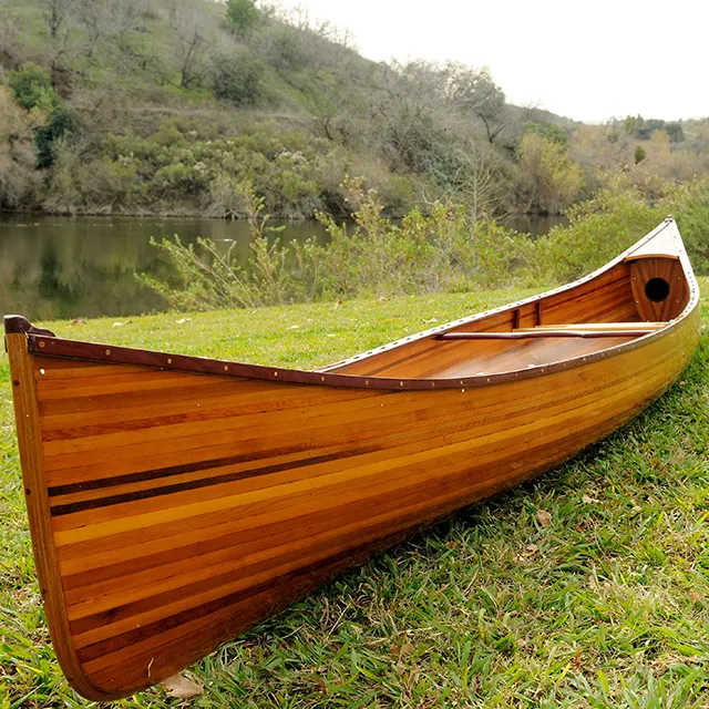 Sedir şerit kano 18 'göl el işi ahşap tekne için kano kürek ile satılık