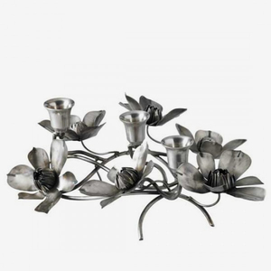 Iron Flowers 3-Light Handmade <b>Candelabra</b> for Weddings - Product Image 5