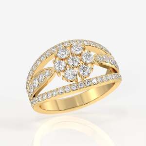 Bague en or 9 carats avec diamant moissanite Majestic Bloom, élégante et luxueuse, catégorie de produits - Product Image 2