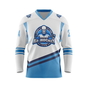 Camiseta de hockey sobre hielo de poliéster de alta calidad personalizada diseño libre impresión por sublimación y logotipo bordado ropa deportiva uniforme - Product Image 1