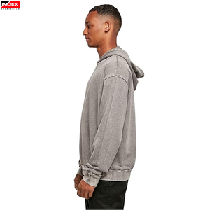 Sudadera con capucha de invierno lavada con ácido personalizada en blanco OEM fabricante 100% sudaderas con capucha de hombre lavadas vintage transpirables de alta calidad de lana de algodón - Product Image 3