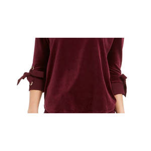 Haut en tricot à manches nouées en velours violet pour femme Charter Club, petite taille - Product Image 3