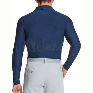 Polos de manga larga para hombre con cierre de botón Polos de manga larga cómodos para ropa de trabajo - Product Image 2