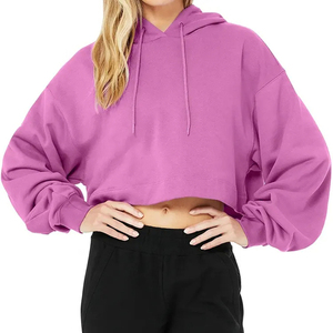 Haut court à capuche à manches longues sweats à capuche pour femmes automne hiver pull respirant imprimé personnalisé OEM nouveauté prix de gros - Product Image 5
