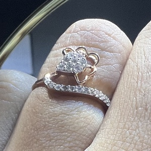 แหวนทอง14K & 18K แท้สำหรับการหมั้นและแต่งงานที่สวยงามเครื่องประดับเพชรธรรมชาติ - Product Image 2