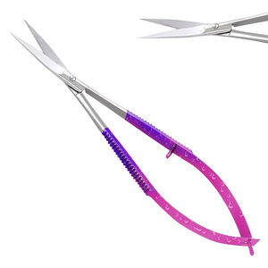 Ciseaux à ressort multicolores avec poignées russes antidérapantes Micro ciseaux personnalisés pour la beauté - Product Image 6