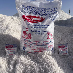 Bonjourno 250g Sel de table raffiné fin en poudre |   Sel de mer comestible premium, iodé (en option) |   Sachet/Sac égyptien de haute qualité 99% - Product Image 1
