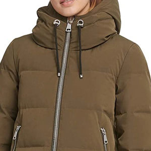 Chaqueta Larga Acolchada de Invierno 2026 para Mujer, Impermeable, de Lona Transpirable, Rellena de Algodón, con Capucha y Logotipo Personalizado - Product Image 2