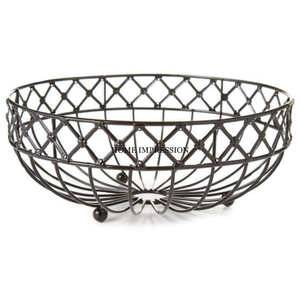 Modern Kitchen Fruit Bowl Wire Basket Shiny Iron Made <b>Storage</b> Food Organizer Holder Metal Wire Fruit Bowl Kitchen Organizer - Product Image 3