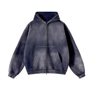 Conjuntos Deportivos de 2 Piezas de Algodón 100% Personalizados, Color Azul Desgastado por el Sol, de Alta Calidad, Diseño de Lujo, para Invierno, Sudaderas con Capucha al por Mayor para Hombre - Product Image 1