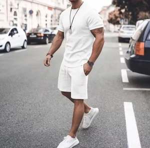 Nuevos conjuntos de pantalones cortos para hombre, camiseta de manga corta, pantalones cortos, conjuntos de chándal masculino sólido, ropa para hombre, conjuntos de 2 piezas - Product Image 4