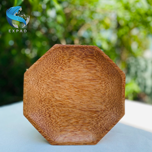 Plato de comedor de madera de coco prensado Estilo clásico - Product Image 1