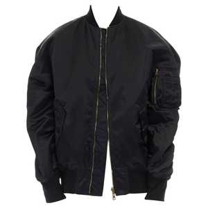 100% noir Satin hommes Bomber vestes saison d'hiver haute rue Style mince et coupe-vent Design décontracté - Product Image 3