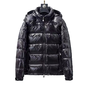 Chaqueta acolchada de invierno Regular negra para hombre, soporte de capucha, impermeable, respetuoso con el medio ambiente, abrigo cálido aislado, bolsillos con solapa frontal, clima frío - Product Image 1